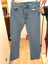 Vintage Levis 501 Jeans Men 34x34 Blue Button Fly Denim Pants Original Straight picture