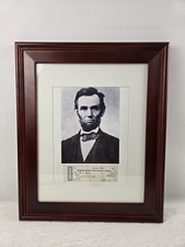 President Abraham Lincoln, A Classic Portrait  , Reproduction Facsimile Check picture