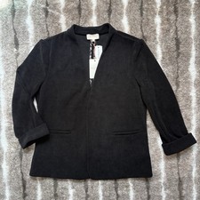 Skies Are Blue Collarless Open Blazer Black Size: L NWT picture