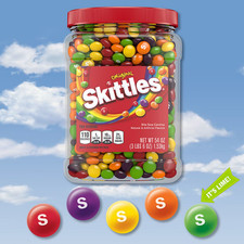 Skittles Chewy Candy Bulk Jar, Resealable, Original Fruity Candy 54 oz picture
