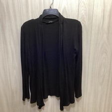 B'leev Women's (Size 19x26) Long Sleeve Open Front Cardigan Black picture