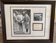 Walter Hagen Photo Display with Authenticated 1955 Signature / Autograph. picture