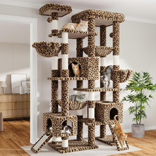 Sha Cerlin 87 in Multi-Level Tall Cat Tree Tower, Leopard Print picture