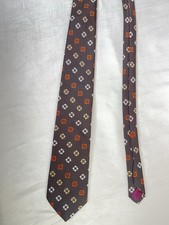 Vintage Sears Men’s Store Brown Diamond Pattern Necktie picture