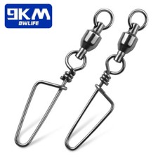 20~100Pcs BLACK Ball Bearing Swivels with Snap Stainless Steel Fishing Swivels picture