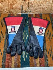 Vintage Harley Davidson AMF #1 Patch Gauntlet Leather Gloves Size Medium picture