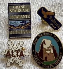 Vintage Utah Enamel Travel Pins Lot Of 4 Escalante, Zion, Solitude, Alta picture
