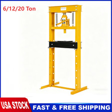 GRAVEE 6/12/20 Ton Hydraulic Shop Press H-Frame w/Press Plates Adjustable Table picture