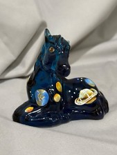 Fenton Rare 5057 4A Indigo Blue Foal Horse Solar System Planets NIB Signed picture