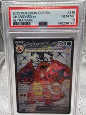 2023 Pokemon Charizard ex 215/197 Obsidian Flames Ultra Rare PSA 10 GEM MINT picture