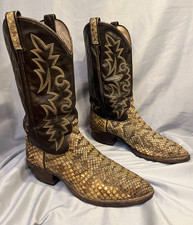 Vintage Dan Post Rattlesnake Cowboy Boots Men's 9 D Made in USA  picture