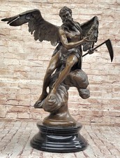 Museum quality antique figure sculpture statue death devil satan evil bronze Ar picture