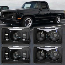 4PC 4x6'' Inch LED Headlights H4 Hi/Lo Beam For Chevy C10 Pickup Truck 1981-1987 picture