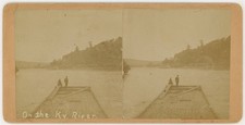 KENTUCKY STEREOVIEW - Monterey - View of Kentucky River from Barge - 1890s RARE picture