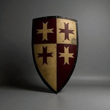 Medieval Knight Templar Shield – Crusader Cross Armor – Gothic Battle Replica picture