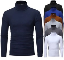 Mens Turtleneck Long Sleeve Shirt - Winter Pullover Sweater for Men picture