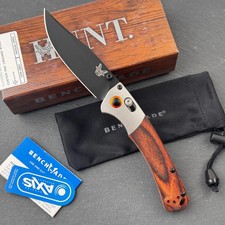 Benchmade Mini Crooked River 15085 Wood Handle CPM-S30V Blade Folding Knife picture