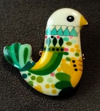 Nordic Style Colorful Folk Festival Bird Enamel Pin picture