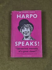 Harpo Marx, Rowland Barber / HARPO SPEAKS 1st Edition 1961 Gollancz HB DJ picture