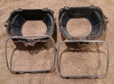 OEM 84-88 Toyota Pickup 4Runner Headlight Buckets Housings Trim Rings Pair picture