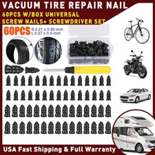 60PCS Car Tire Vacuum Repair Nail Rubber Screw Nails+ Screwdriver Tool Set w/Box picture