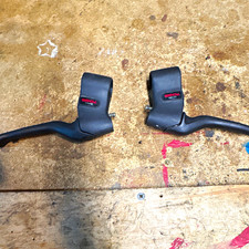 Vintage Shimano 70GS Brake Lever Pair Left/Right Flat Bar 22.2mm Clamp Black picture