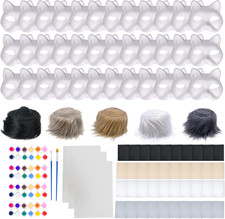 36 Pcs DIY Therian Mask Kit Blank Cat Mask with Felt Fabric Sheet Plush Faux Fur picture