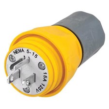 Hubbell Wiring Device-Kellems Hbl14w47a Watertight Straight Blade Plug, 5-15P, picture