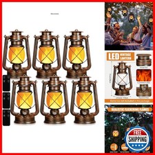 Retisee 6 Pcs Vintage LED Hurricane Lantern 11 Inch Battery Remote Control picture