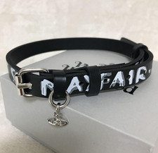 Vivienne Westwood Orb Choker Necklace Bracelet Leather Black Outlet authentic picture