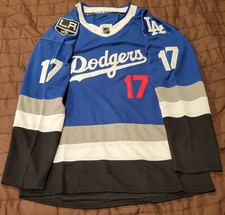 NHL MLB Replica Dodgers Kings Hockey Jerseys. OHTANI Blue or White option. picture