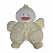 Vintage Eden Plush Duck Yellow Thermal Waffle Knit Stuffed Animal Baby Lovey 8” picture