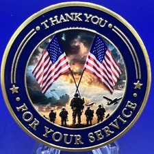 *10 PCS Thank You for Your Service Veteran Challenge Coin With American Flags picture