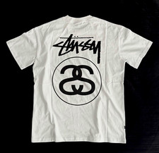 Stussy AU SS Link Logo Tee White/Black Size: M, Brand New,  100% Authentic picture