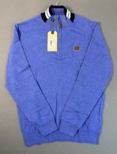 Sir Raymond Tailor Golf Club 1/4 Zip Sweater Blue Melange Men’s XL NWT picture