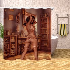 Sexy Naked Back Print Waterproof Shower Curtain Sets Bathroom Decor Curtain picture