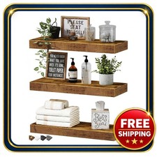Wall Shelves Set of 3 Brown MDF 15.7x6.7 inches for Small Items picture