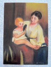 William Oliver (handmade) Drawing on antique paper signed and sealed. picture