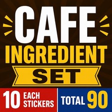 Cafe Ingredient (Set 11) 10x Each Sticker (Total 90) :- Monopoly Go picture