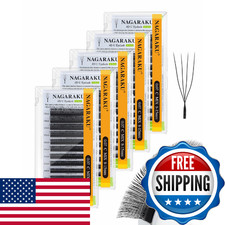 Nagaraku U Eyelash Extensions Supplies 4D U Lash 5 Trays In 1 Pack Easy Fan picture