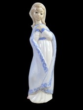 Vtg Zaphir Lladro Virgin Mary Madonna Blue White Dress 10' No Box picture