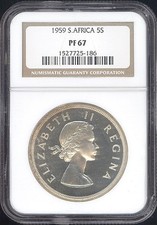 1959 South Africa 5 Shilling NGC PF67 picture