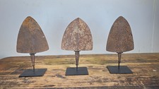 Antique African Tribal Iron Hoe Currency Chamba Nigeria Artifact Sculptures Set picture