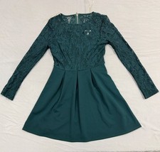 Xtraordinary Womens S Dark Teal Lace Long Sleeve Fit Flare Party Cocktail Dress picture