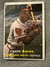 1957 Topps - Hank Aaron #20 Milwaukee Braves Low Grade picture
