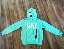 GAP Kids Girls Teal Full Zip Hooded Hoodie Logo Graphic Print XL 14/16 picture