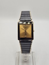 Gianni Accardi Milano GA Unisex Black Chrome Analog Watch Diamond Gold Accents🔥 picture