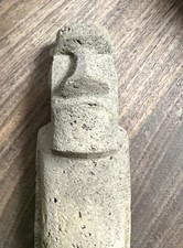 Vtg Hoa Hakananai'a Statue Lava Rock Easter Island Genuine Rapa Nui Carving 8” picture