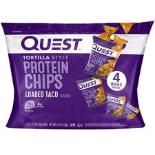 Quest Tortilla Style Protein Chips, Loaded Taco Flavor, Baked, Low Carb, 4 Count picture