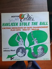 1967 Boston Celtics Vintage Vinyl Signed By Red Auerbach Bob Cousy & Johnny Most picture
